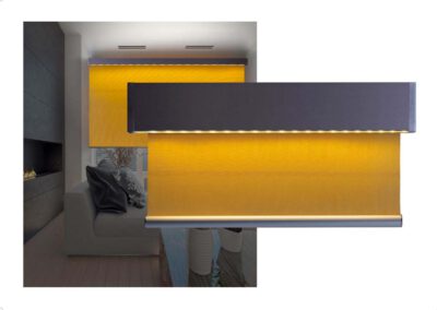 Colored blackout roller blinds with LED
